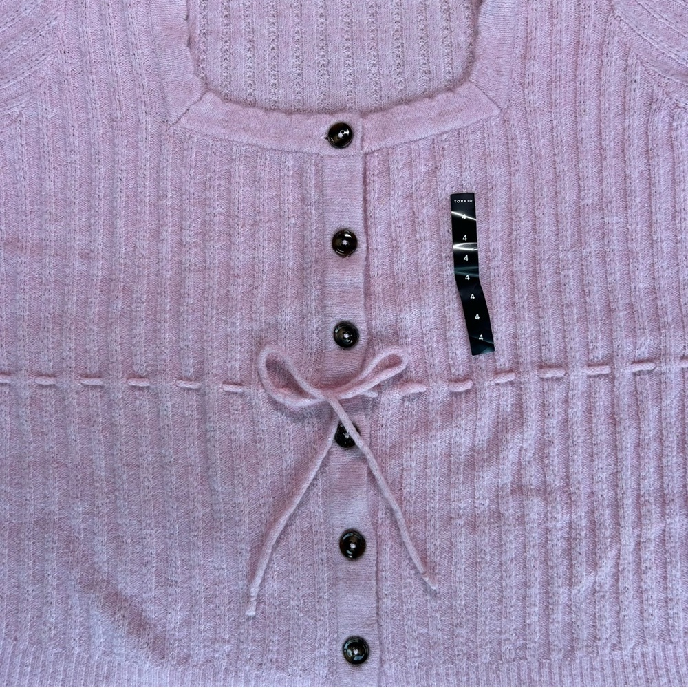 NWT Torrid Pink Vegan Cashmere Pullover Square Neck Sweater - Picture 2 of 5